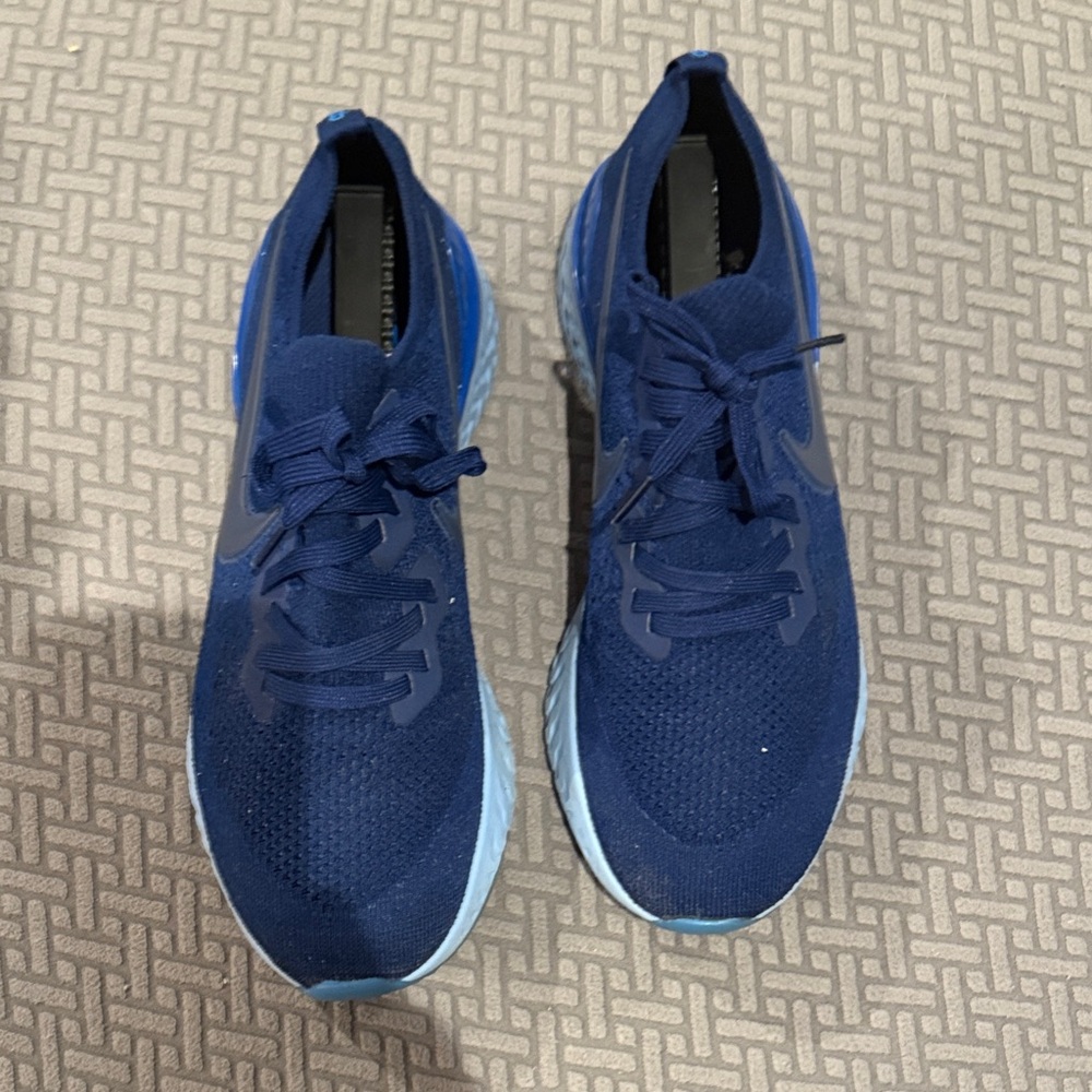 Used Sz 10 Nike Men's Epic React Flyknit 2 ‘Blue void’ no box